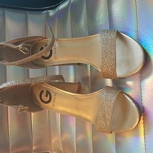 G by Guess Shantel3 Gold Glitter Heels
